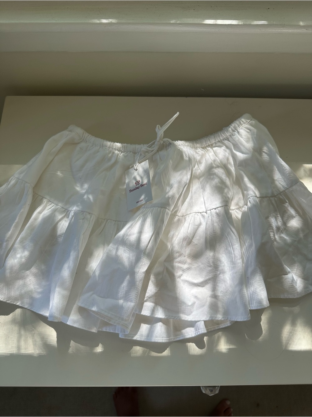 Aritzia white cotton mini skirt